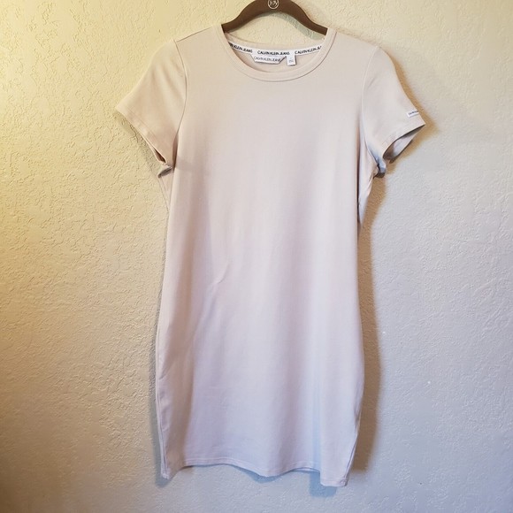 Calvin Klein Dresses & Skirts - CALVIN Klein Jeans Women's Tan Sneaker Dress Size Medium